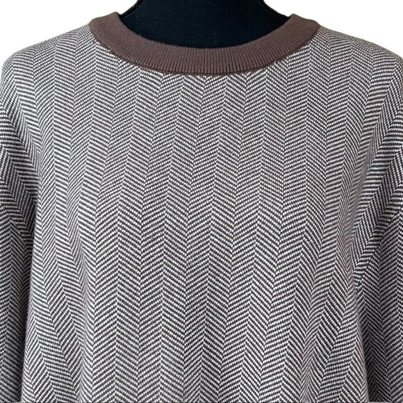 Lachlan British Inspired Brown Tan Crew Neck Long Sleeve Tweed Sweater Size XL - Picture 6 of 8